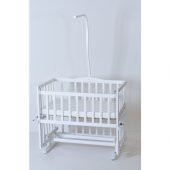 Heyner 50x90 Anne Yanı Beşik Sallanan Beyaz Lake Ahşap Beşik - 5