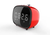 Betnew K3 Kırmızı Retro Çalar Saatli Bluetooth Hoparlör Micro SD Kart Girişli - 1
