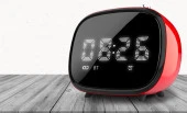Betnew K3 Kırmızı Retro Çalar Saatli Bluetooth Hoparlör Micro SD Kart Girişli - 7