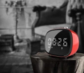 Betnew K3 Kırmızı Retro Çalar Saatli Bluetooth Hoparlör Micro SD Kart Girişli - 8