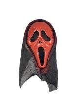 CADILAR BAYRAMI HALLOWEEN KIRMIZI EKONOMİK ÇIĞLIK MASKE - 1