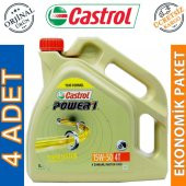 Castrol Power 1 4T 15W-50 4 Lt 4 Zamanlı Motosiklet Yağı (4 Adet) - 1