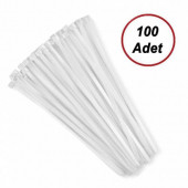 Kablo Bağı klips Cırt Kelepçe 4.8x300 mm BEYAZ 1 Paket (100 adet) - 1