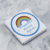 72 Adet (500gr.) İsim Etiketli Gökkuşağı Bebek Çikolata - 9