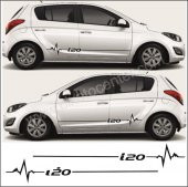 Hyundai İ20 Yan Şerit Ritim Oto Sticker - 1