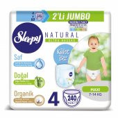 Sleepy Natural Külot Bez 4 Beden Maxi 4X2li Jumbo 240 Adet 7-14 Kg - 1