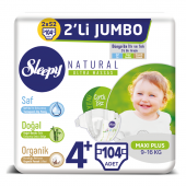 Sleepy Natural Bebek Bezi 4+ Beden Maxi Plus 2X2li Jumbo 104 Adet - 1