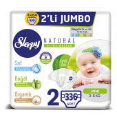Sleepy Natural Bebek Bezi 2 Beden Mini 4X2Lİ Jumbo 336 Adet - 1