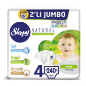 Sleepy Natural Bebek Bezi 4 Beden Maxi 4X2li Jumbo 240 Adet - 1