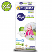 Sleepy Natural Bebek Bezi 5 Beden Junior 4X2li Jumbo 192 Adet - 2