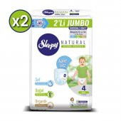 Sleepy Natural Külot Bez 4 Beden Maxi 2X2li Jumbo 120 Adet 7-14Kg - 1