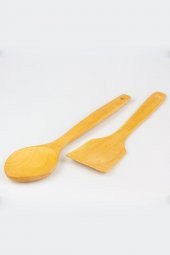 Ahşap Spatula ve Ahşap Servis Kaşığı 2 li Set - 2