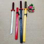 Ahşap Samuray Kılıcı Dekoratif Ninja Katana Duvar Süsü Oyuncak - 6