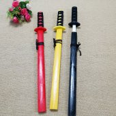 Ahşap Samuray Kılıcı Dekoratif Ninja Katana Duvar Süsü Oyuncak - 7