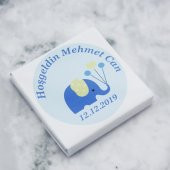 48 Adet İsim Etiketli Fil Model Bebek Madlen Çikolata thumbnail 1