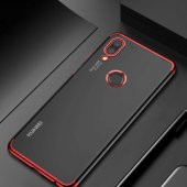 Huawei P Smart 2019 Köşeleri Renkli Şeffaf Kamera Korumalı Kılıf - 9