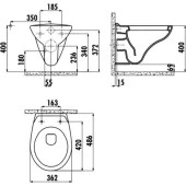 Creavit Gömme Rezervuar GR5001 + Mat Buton + AC50L Stop Valf + Creavit Perla Asma Klozet TP320 Creavit Çınar Plastik Menteşeli Duroplast Klozet Kapa thumbnail 3