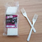ROLL-UP KREM PLASTİK ÇATAL 18 cm-25 Adet - 4