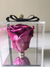Cam Plekside Metalik Pembe Solmayan gül - 3