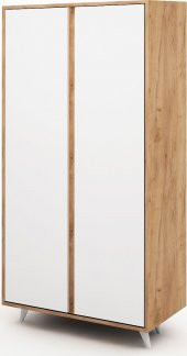 My Mob Ajumma 2 Kapaklı Gardırop - Meşe Beyaz - 2