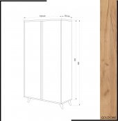 My Mob Ajumma 2 Kapaklı Gardırop - Meşe Beyaz - 3