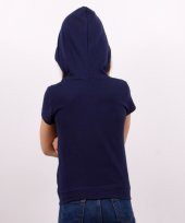 Toontoy Kız Çocuk Kapüşonlu Varak Baskılı Tişört - 2