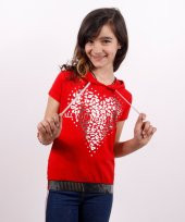 Toontoy Kız Çocuk Kapüşonlu Varak Baskılı Tişört - 7