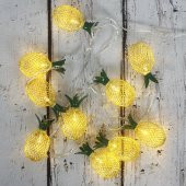 Led Işık Metal Ananas 10'lu Şerit Aydınlatma Pilli Ağaç SüsüAğaç Süsü - 1
