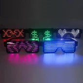 Yeşil Led Işıklı Şarjlı Parti Gözlüğü Kablosuz Yılbaşı Düğün Eğlence HJ-LRG01 - 2