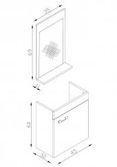 Karen Narin Banyo Dolabı 45cm Sarmaşık - 2