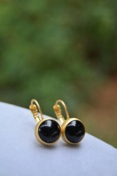 STONEAGE JEWELLERY Oniks Doğal Taş Küpe - 2