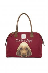 Bagmori Bordo Cocker Spaniel Baskılı Omuz Askılı Çanta - 1