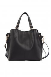 Bagmori Lacivert Üç Bölmeli Çıtçıt Detaylı Çanta - 1