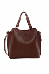 Bagmori Bordo Üç Bölmeli Çıtçıt Detaylı Çanta - 1