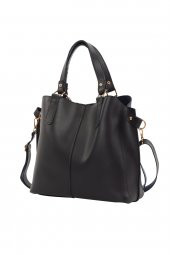 Bagmori Lacivert Üç Bölmeli Çıtçıt Detaylı Çanta - 2