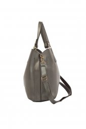 Bagmori Gümüş Üç Bölmeli Çıtçıt Detaylı Çanta - 3