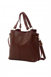 Bagmori Bordo Üç Bölmeli Çıtçıt Detaylı Çanta - 2