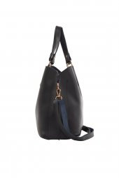 Bagmori Lacivert Üç Bölmeli Çıtçıt Detaylı Çanta - 3