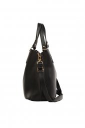 Bagmori Siyah Üç Bölmeli Çıtçıt Detaylı Çanta - 3