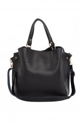 Bagmori Lacivert Üç Bölmeli Çıtçıt Detaylı Çanta - 4