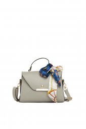 Bagmori Gri Kapaklı Şallı Askılı Çanta thumbnail 1