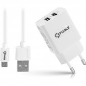 Ktools MICRO Çift USB Şarj Cihazı 2.4A Hızlı Şarj Adaptör Kablo - 1