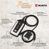 Würth Araç Arıza Tespit Cihazı Bluetooth Wow - Binek Araç Kablo Seti - 5