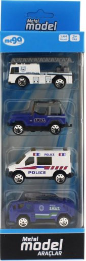 4Lü Die Cast Polis Seti - 5