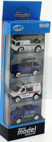 4Lü Die Cast Polis Seti - 8