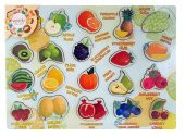 Ahşap Puzzle Meyve Eğitici Zeka Geliştiren Çocuk Oyuncak Montessori WoodyLife  İngilizce Türkçe - 2