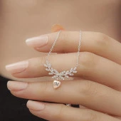 Gümüş İsimli Kalpli Kolye - 1