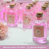 PEMBE KURDELALI KOLONYA ŞİŞESİ, nikah şekeri, - 1