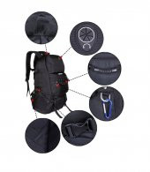 Local Lion Kamp Dağ Seyahat Sırt Çantası Siyah - 4