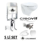 NKP GÖMME REZERVUAR + ARA KESME + TP320 CREAVİT ASMA KLOZET + AKDENİZ KAPAK - 2